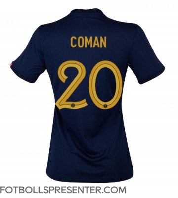 Frankrike Kingsley Coman #20 Hemma Matchtröja Dam VM 2022 Kortärmad
